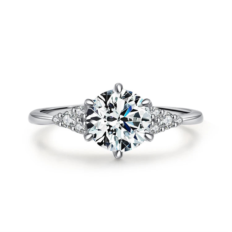 Handmade 1 Carat Moissanite Diamond Wedding Ring 925 Sterling Silver Luxury Diamond Ring for Women