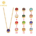 Non Tarnish Diy Fashion Women Jewelry Making Charm Gold Plated Stainless Steel Birthstone Pendant Necklace