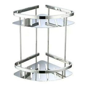 High Quality 304 Stainless Steel Double Layer Storage Shelf Wall Mounted Hanging Rack Washroom Bathroom Corner Rack
