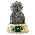 RUNTIAN RT24-16 Winter New Warm 100% Acrylic Jacquard Cuffed Knit Bobble Hat Pom 3D Embroidery Business Style Camouflage Dot