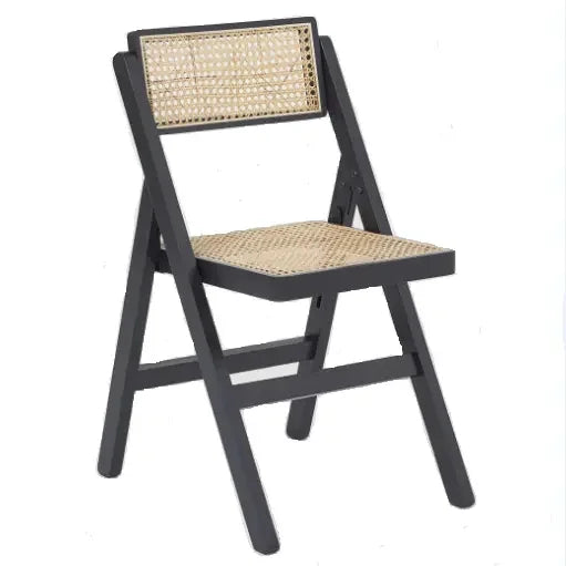 BST 2026 Hotel Modern Nordic Beech Ash Wood Rattan Dining Chair Cane Wicker Design Folding Foldable Chair