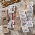Classical Retro Ticket Backing Paper Scrapbook Paper Material Memo Pad Writing Paper Craft Art for Planner Diary DIY
