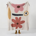 OEKO-TEX Standard Cradily Plush Flowers Knitted Throw Blanket for Winter HJLX