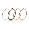 Boho Blank Stainless Steel Flat Round Hoop Dangle Earring Rich Colors Sizes Support Life Blade Edge Fringe Hoops Women Earring