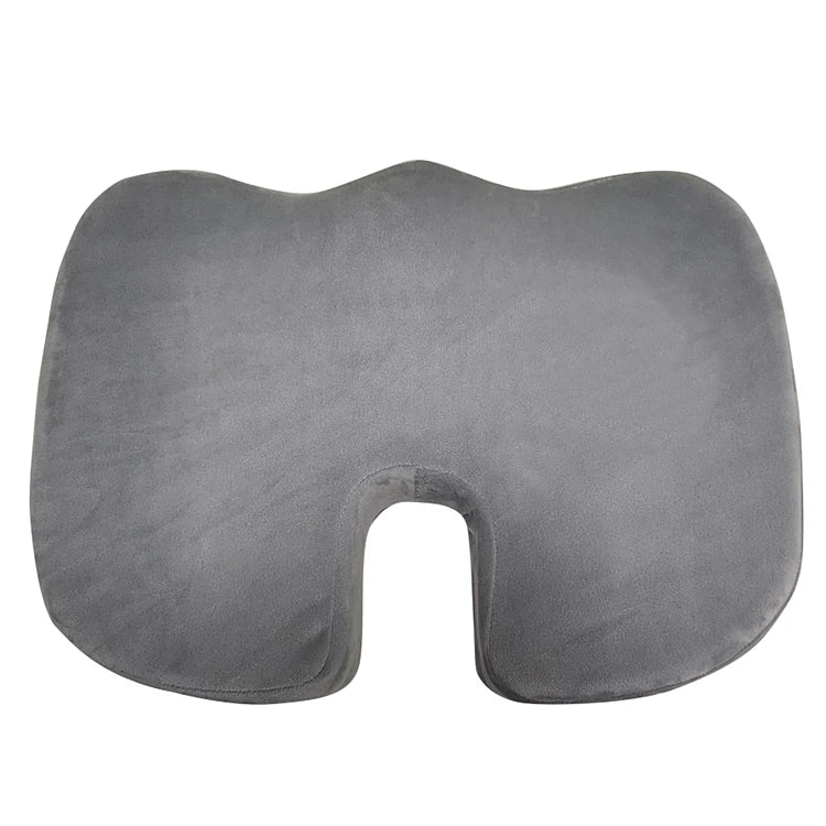 WJ-194 Orthopedic Comfort Gray Memory Foam Seat Cushion U-Shape Pattern Woven Polyester/Cotton Material Sciatica Lower Back