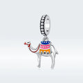 Factory Sterling Silver 925 Enamel Animal Charm Desert Camel Pendant Beads Fit Snake Bracelet Fashion Jewelry DIY SCC1376