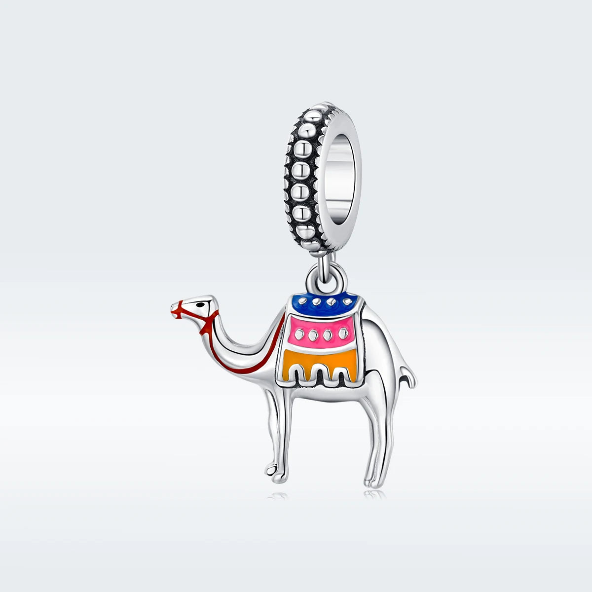 Factory Sterling Silver 925 Enamel Animal Charm Desert Camel Pendant Beads Fit Snake Bracelet Fashion Jewelry DIY SCC1376
