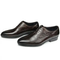 High-End Men's Casual Dress Shoes Black Genuine Leather with Pointed Toe Customizable for Elegant Autumn Occasions