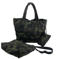 Large Capacity Down Fabric Hot Sale Puffer Bag for Woman Camouflage Light Weight Hand Bag Fashion Winter Ladies Tote  Bag