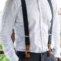 Adjustable Leather Suspender Belt for Men Wedding Y-Back Party Harness with Shoulder Straps for Formal Events