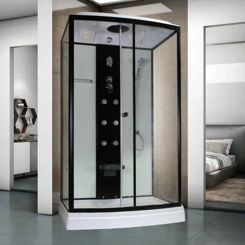 Factory Price Indoor Rectangle/Square Waterproof Steam Shower Sauna Cabin with Whirlpool Massage for Bathroom