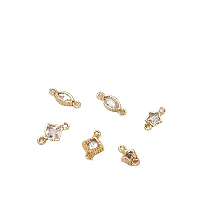 Hand Made High Quality Gold Plated Brass Geometric Diamond Pendant for Jewelry Findings