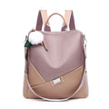 Daily Laptop Cute Design 2026 Spring PU Leather Soft Stripe Contrast Triple Colors Backpack School Bag for Girl