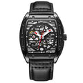 Stylish Gift Water Resistant  42mm See Through Skeleton Dial Genuine Leather Strap Mechanical Men's Automatic Watch