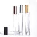 Luxury Durable Roll on Glass Bottle 10ml Slim Cylinder/Rectangular Transparent Glass Perfume Oils Bottle with Steel Roller