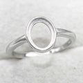 Sterling Silver 6*8/7*9/8*10/9*11mm Semi Mount Ring Empty Blank Support Bezel Setting S925 Base Without Center Stone for Inlay