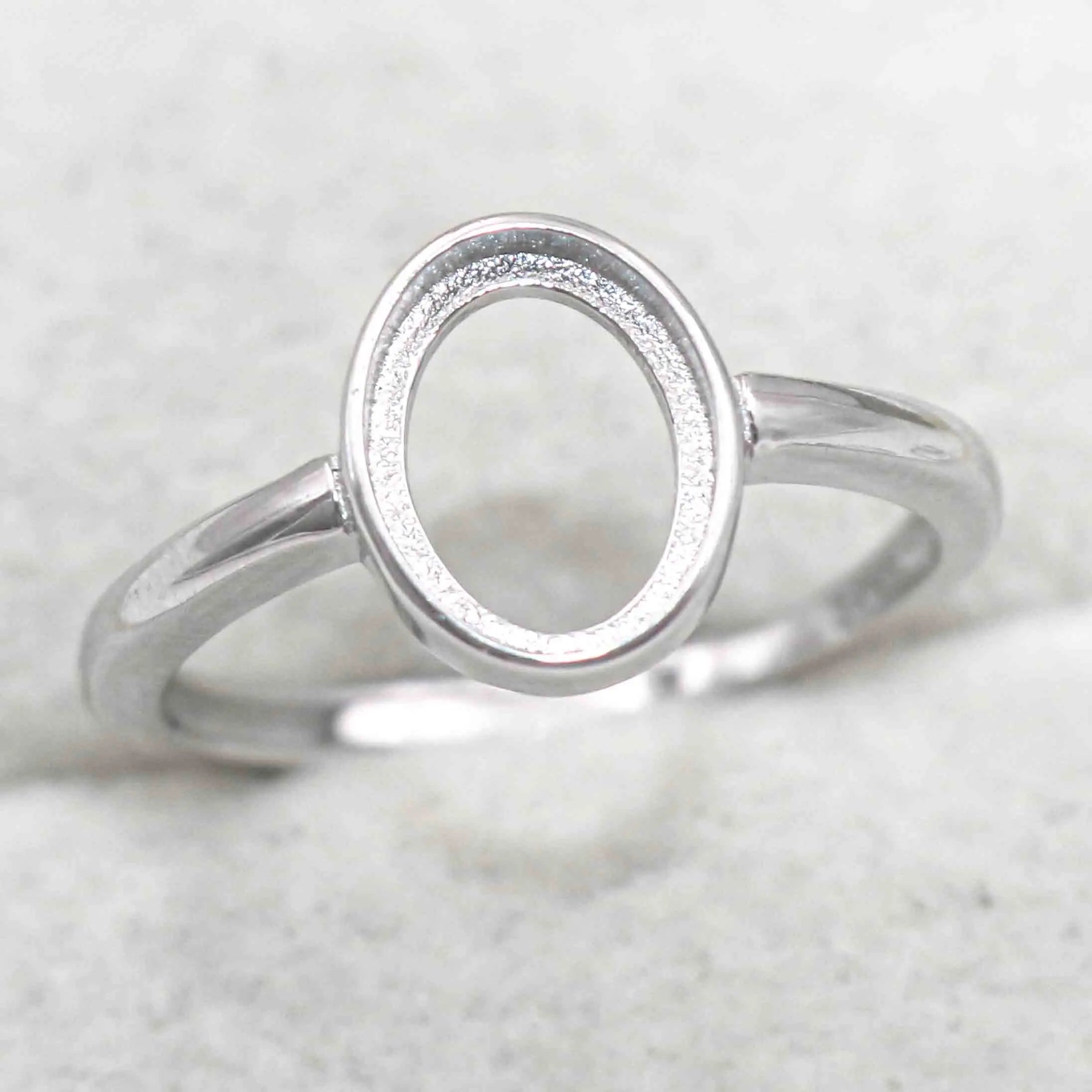 Sterling Silver 6*8/7*9/8*10/9*11mm Semi Mount Ring Empty Blank Support Bezel Setting S925 Base Without Center Stone for Inlay