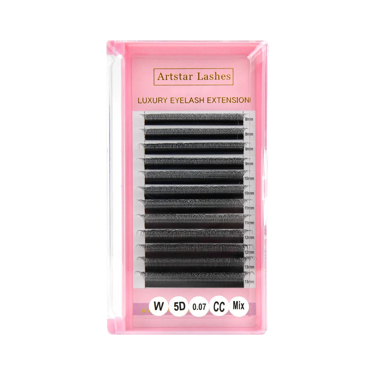 W Shape 5D Natural Eyelash Extensions Tray YY Model Soft Volume Fan Lashes Mixed Korean PBT Premade Volume Fans Dark Matte
