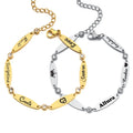 Trendy Couple Stainless Steel Oval Piece Link Bracelet for Boy Girl Gifts