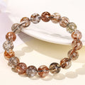 Natural Black Golden Super Seven Quartz Crystal Bead Bracelets Women Fashion Reiki Healing Energy Gemstone Bangles Wrist Jewelry