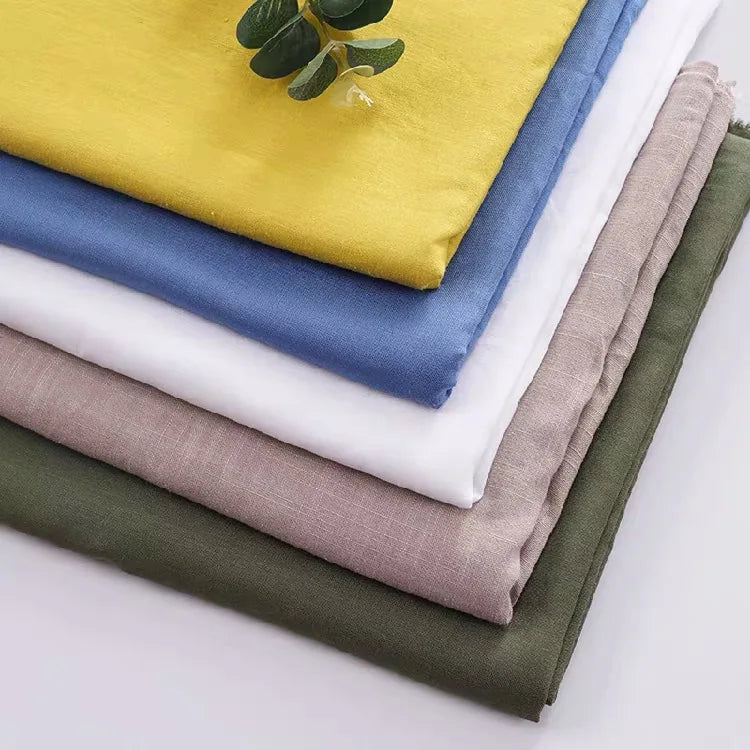 Hot Sale Natural Slub Hemp Lyocel Blended Fabric Buttery Soft Silky 30% Hemp 70% Lyocell Fiber Fabric for Clothing Home Textile