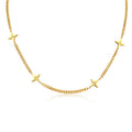 Fashion Dainty Women's Stainless Steel Link Chain Casual/Sporty Anniversary Star Crystal Charm Necklace