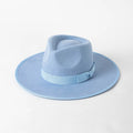 Fashion Fedora Women Wide Brim Sombreros Luxury 100% Wool Felt Hat With Ribbon Bow Panama Hat