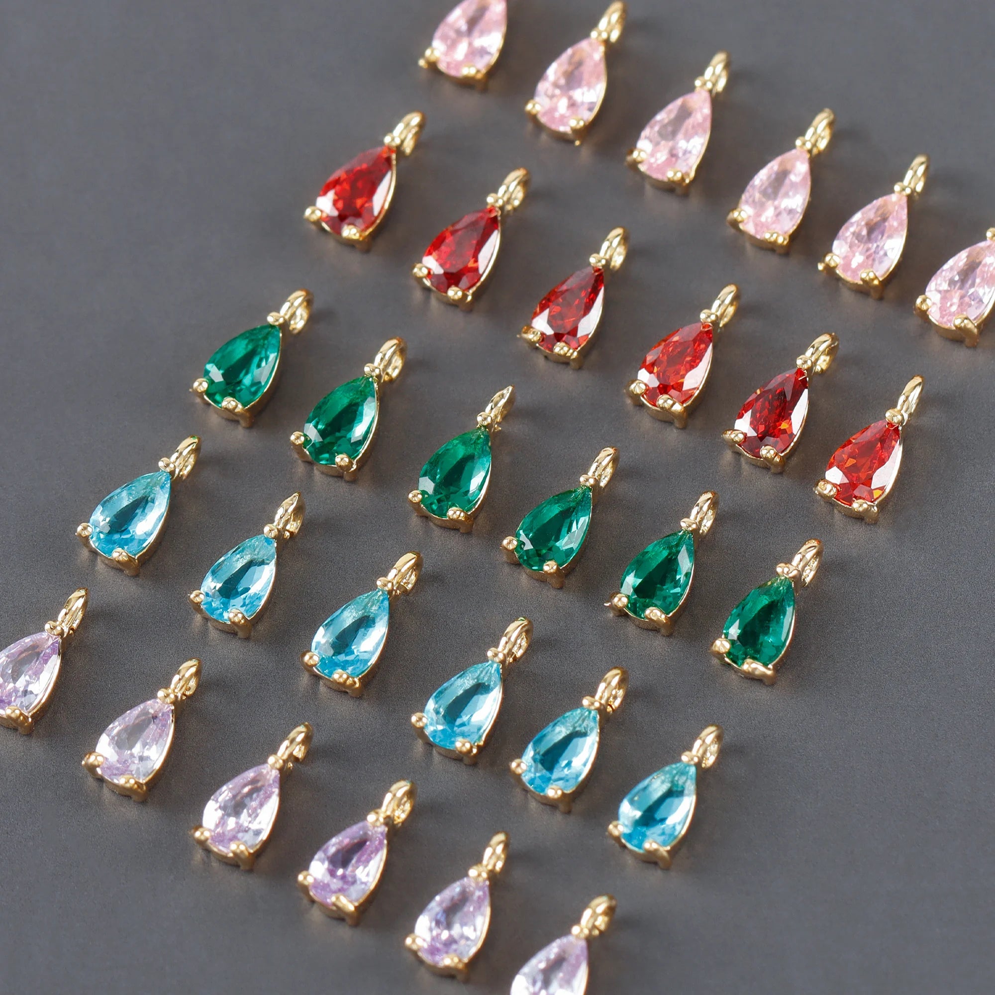 M1089  20pcs/lot Jewelry Accessoriespass REACHnickel Free18k Gold Platedcopperzirconsdiy Pendantsmaking Findings