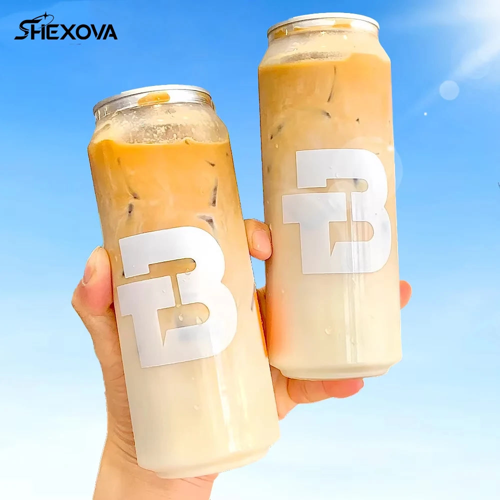 Transparent Soda Coffee Pet Cans Customized Clear Juice Ice Cream Pet Cans With Logo and Pattern