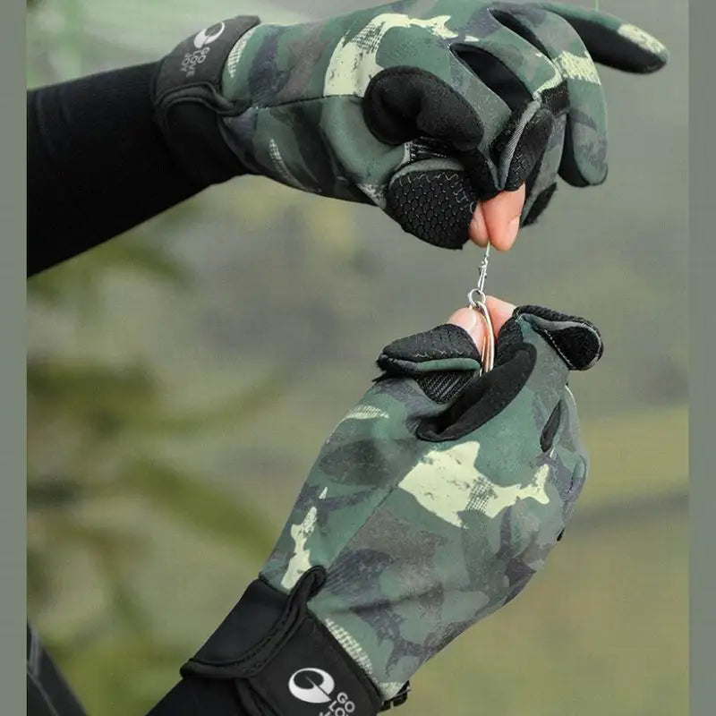 Winter Warm Touch Screen Gloves Camouflage  Anti Slip Hunting Fishing Gloves for Men
