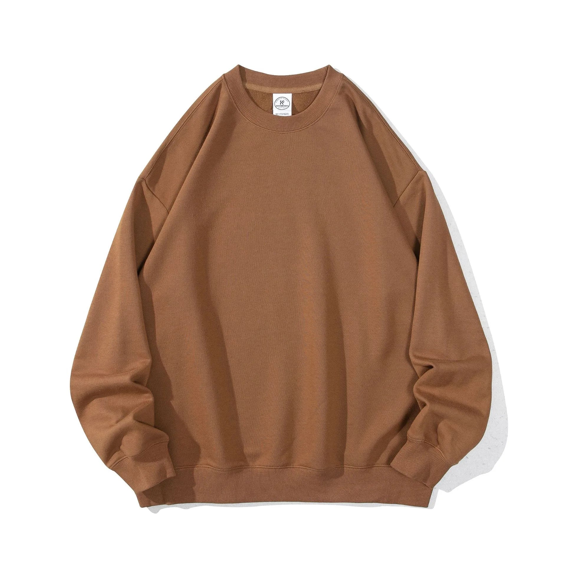 LS American Style Heavyweight Cotton Warm SWEATS French Terry Loose Crewneck Sweatshirt Custom Printing Embroidery Logo Hoodies