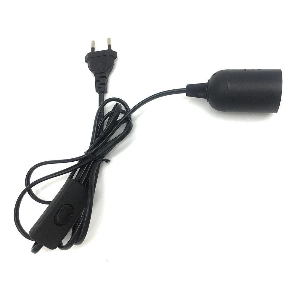 1.8m Power Cord Cable E14 E27 Socket Lamp Base With Switch Wire for Pendant LED Bulb Hanglamp Suspension Holder EU Plug