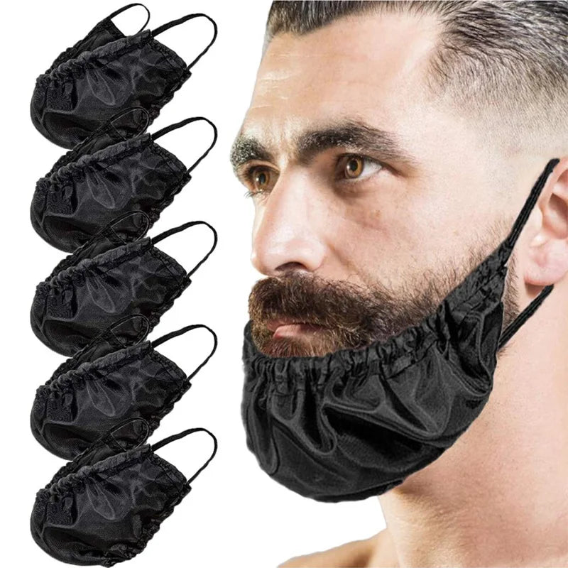 Premium Quality Men Beard Bandanas Bedtime Bib Adjustable Beard Covers Comfy Facial Hair Apron Oil-proof for Men Gift Black
