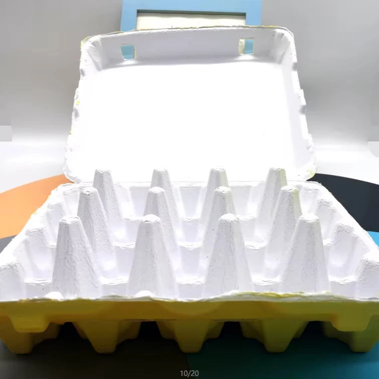 Color Paper Egg Tray Packaging Box 20pcs Egg Packaging Degradable Pulp Egg Tray 20 Hole Wholesale