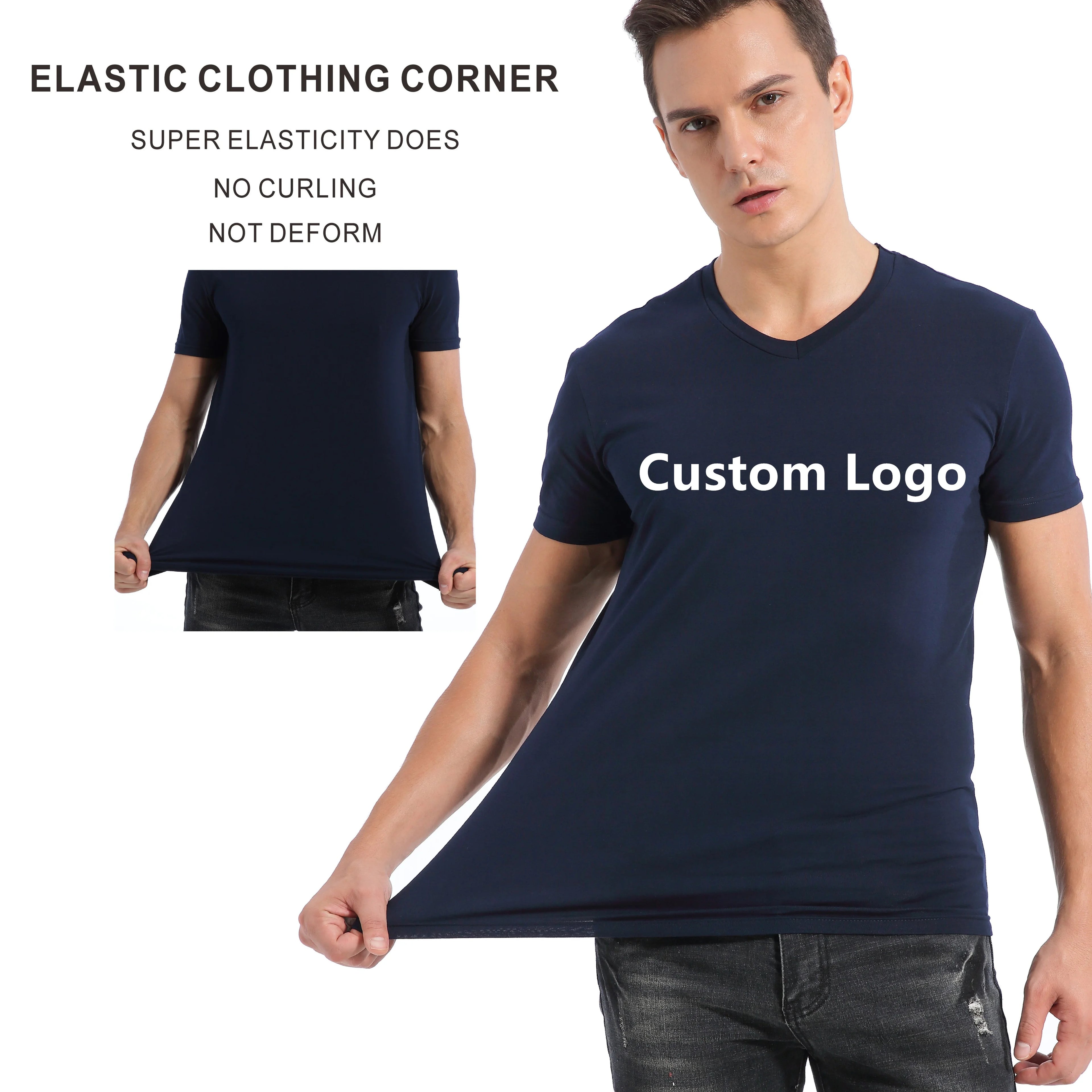 Wholesale Men's Short Sleeve Spandex Cotton Plus Size T-shirts for Men 100% Cotton