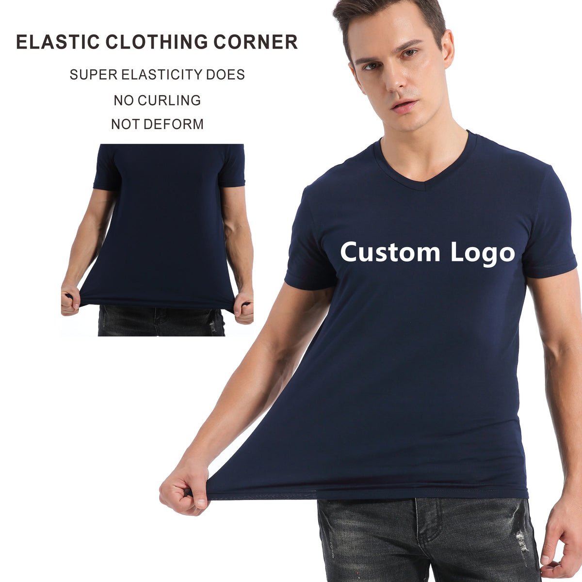 Wholesale Men's Short Sleeve Spandex Cotton Plus Size T-shirts for Men 100% Cotton