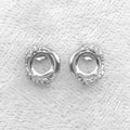 Sterling Silver 6*6mm Semi Mount Stud Earrings Empty Support Blank Claws Setting S925 Base Without Center Stone for DIY Inlay