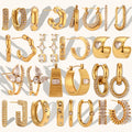 Ding Ran 2023 New Trendy Fine Jewelry Set Stainless Steel AAA White Zircon Earrings for Women