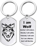 Fashion Wolf Pendant Necklace I Am Wolf Fans Gift Dog  Jewelry Keychain for Man
