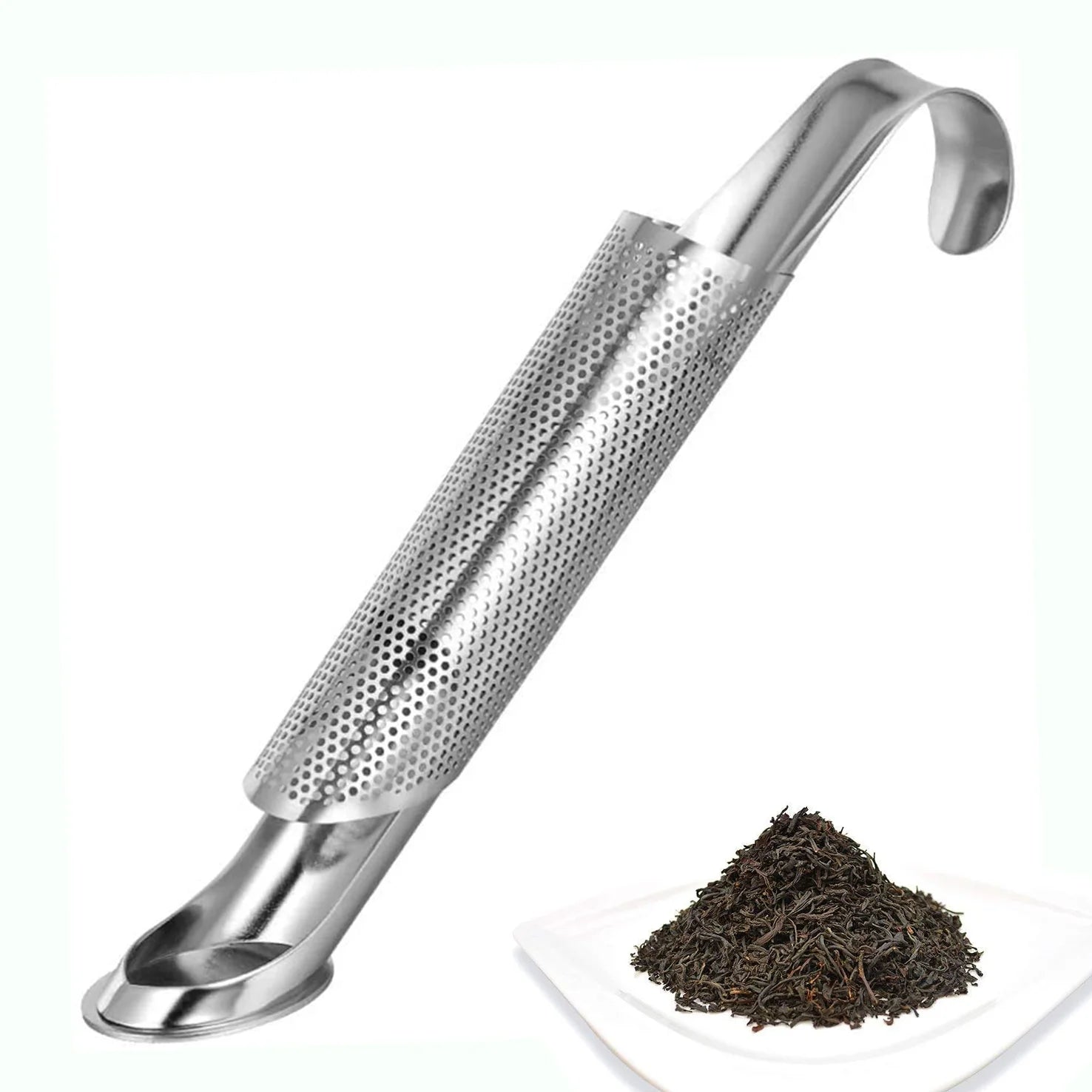 New Type 304 Stainless Steel Tea Filter Hanging Pipe Handle Tea Infuser for Gift