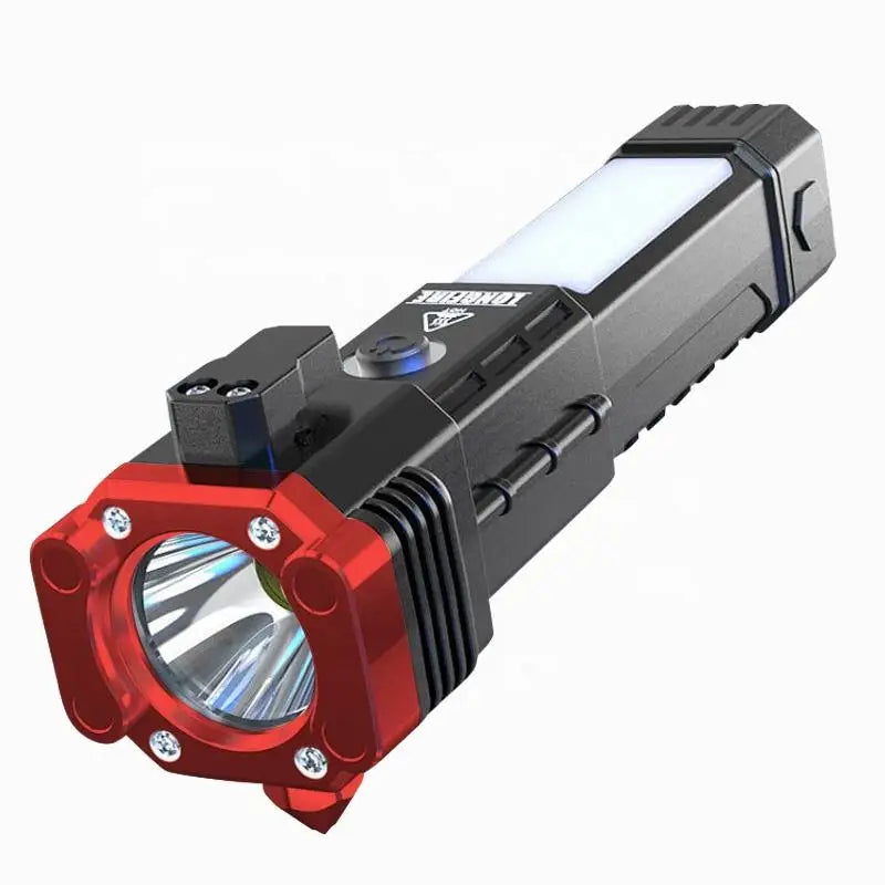 Portable Multifunctional Car Escape Hammer Window Breaker Lantern Rechargeable LED Torch Light Tactical Flashlight