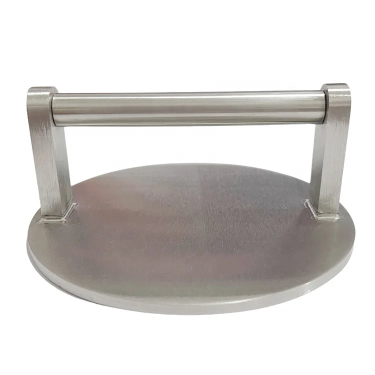 Commercial Stainless Steel Flat-bottom Smash Burger Press 150mm Diameter 5mm Thickness Sheet Metal Fabrication