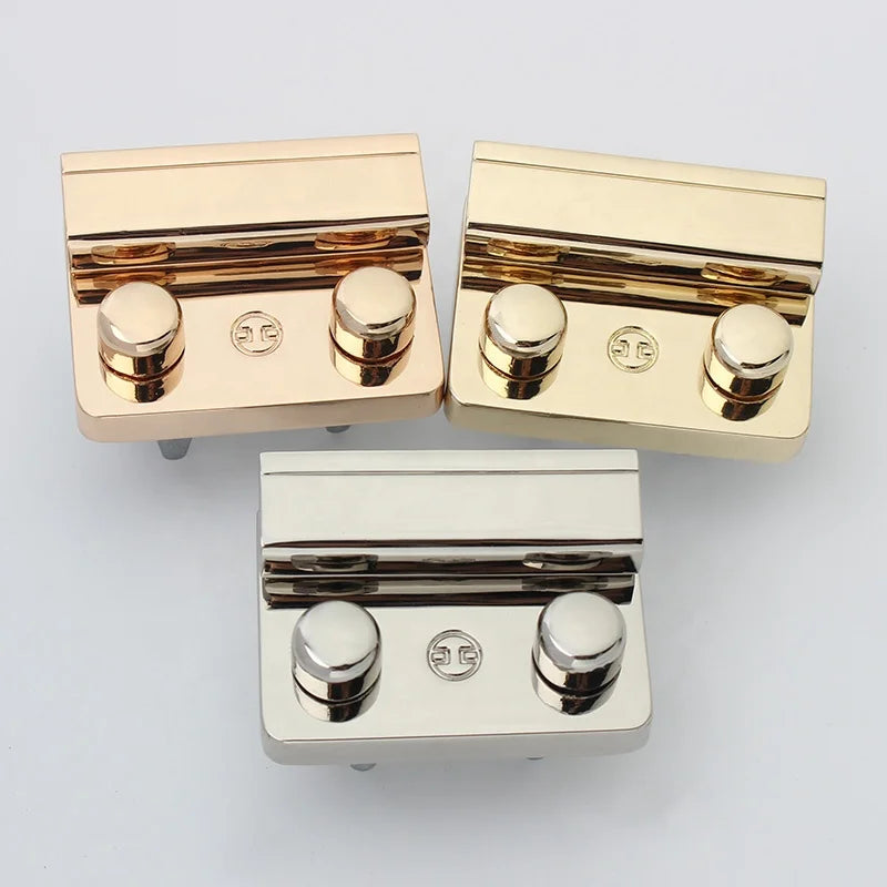 Nolvo World 45*31mm 3 Colors Hot Selling Product Metal Press Lock Push Lock for Handbag Closure Metal Clasp Lock for Bag