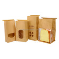 Recyclable Food Packaging Paper Bag Brown White Food Cake Tea Package Kraft Paper Bag
