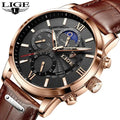 LIGE 8932 Quartz Watch Fashion Waterproof Watch for Men with Date Chronograph Luminous Hands Casual Sports Male Wristwatch
