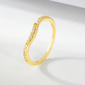 Wholesale 925 Sterling Silver Wedding Crown Fine Rings 14K Gold Plated Geometry Zircon Stackable Curved Wave Ring Jewelry