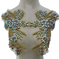 Fashion Many Colors Front Crystal Wedding Collar With Rhinestone Appliques Neckline With in Stock