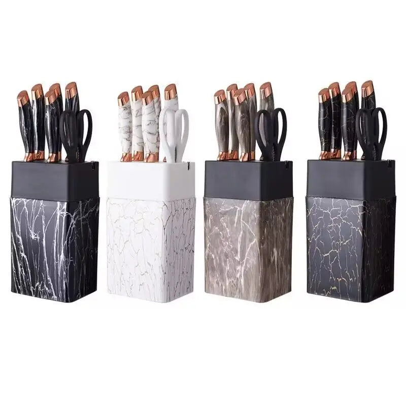 New Design High Quality Stainless Steel Kitchen Knife Set with Sharpener Knife Set with Block
