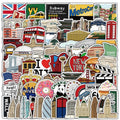 100PCS Architecture Travel Tourism Decals Famous Building Landmark Sticker