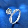XJZ058 Wholesale Adjustable 925 Sterling Silver Dandelion Flower Design Wedding Rings Moissanite Fine Jewelry Ring for Women